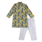 Tie-Dye Yellow Breeze Panjabi + White Payjama - Image 3