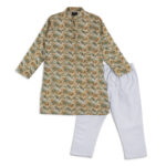 Floral Panjabi + White Payjama - Image 3