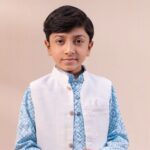Classic Waistcoat Blue Panjabi Set- 3Pcs - Image 2