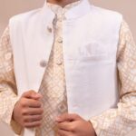Classic Waistcoat Yellow Panjabi Set- 3Pcs - Image 2