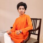 Festive Orange Panjabi with white Payjama - Image 2