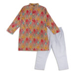 Festive Mosaic Print Panjabi + White Payjama - Image 3